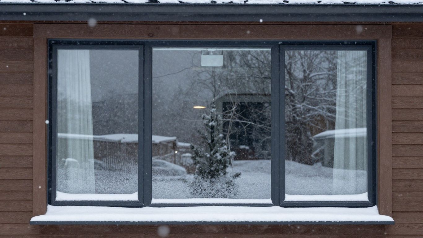 Triple pane window in snowy, extreme weather
