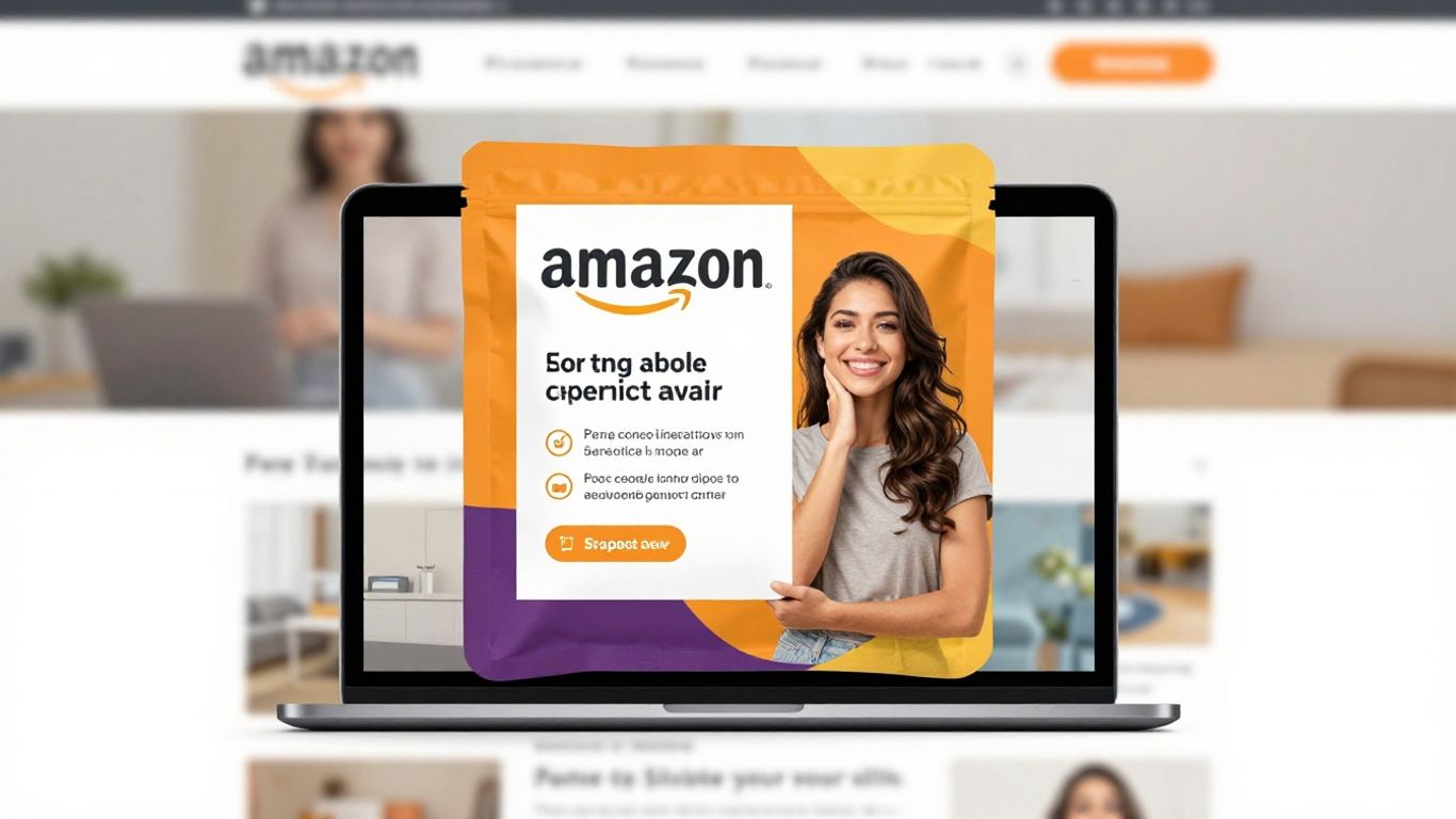 Creative Amazon product listing with spotlight on package.