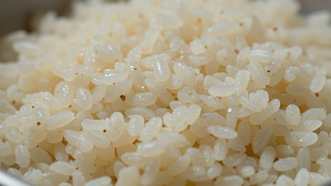 Cooked and cooled starches with frosty texture.