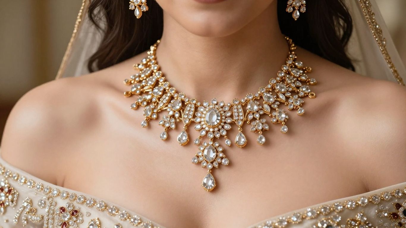Bride wearing exquisite wedding jewellery in Bangalore.