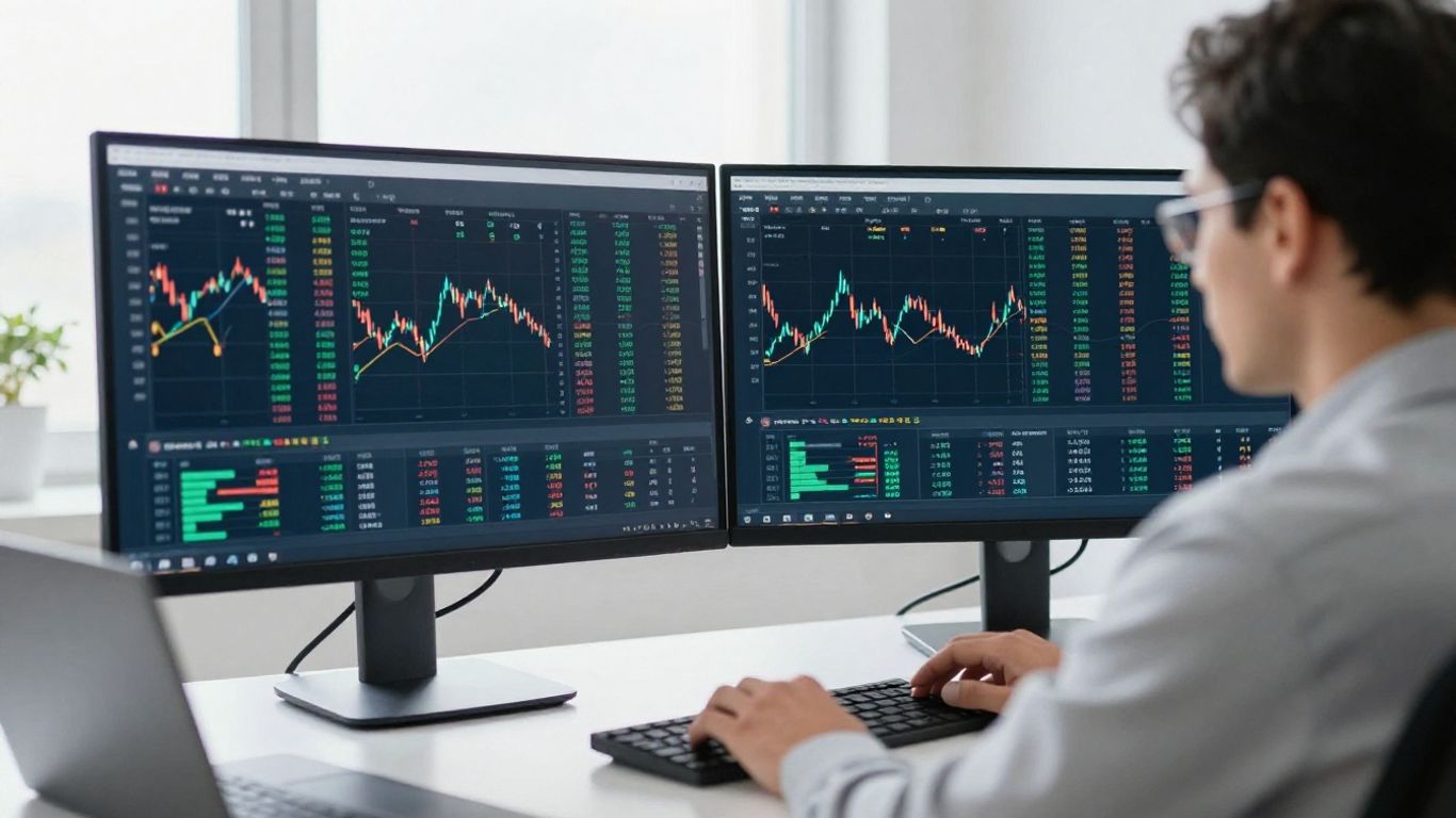 Trader studying futures charts in a quiet workspace
