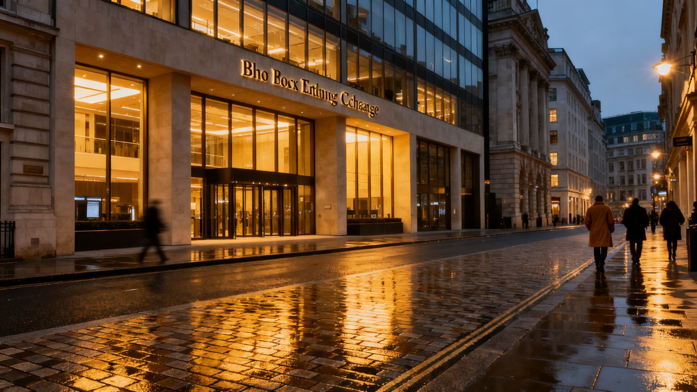 London exchange exterior in evening light