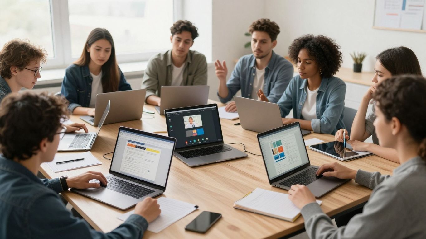 Educators collaborating in a digital learning environment.