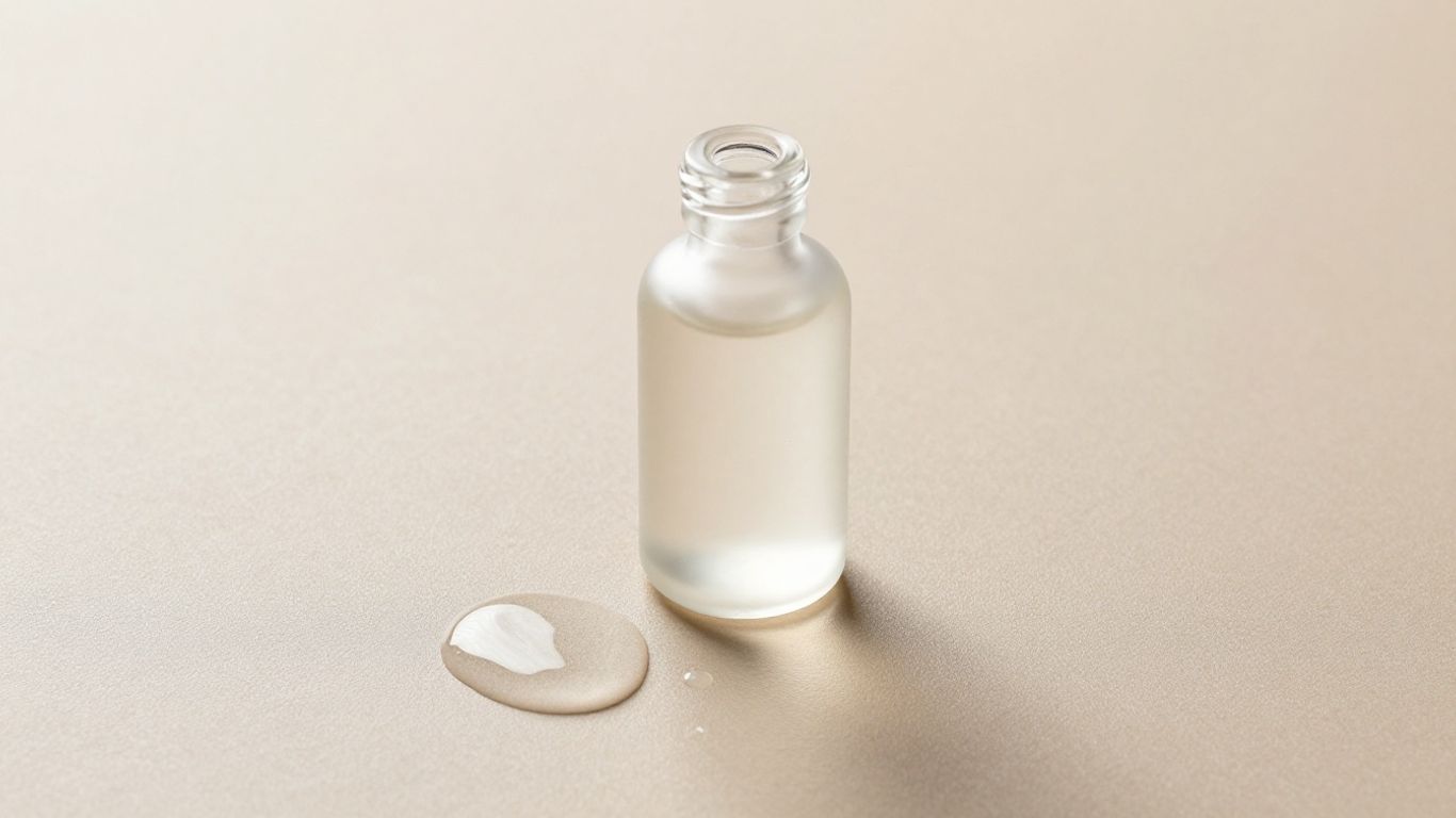 A close-up view of clear lubricant serum