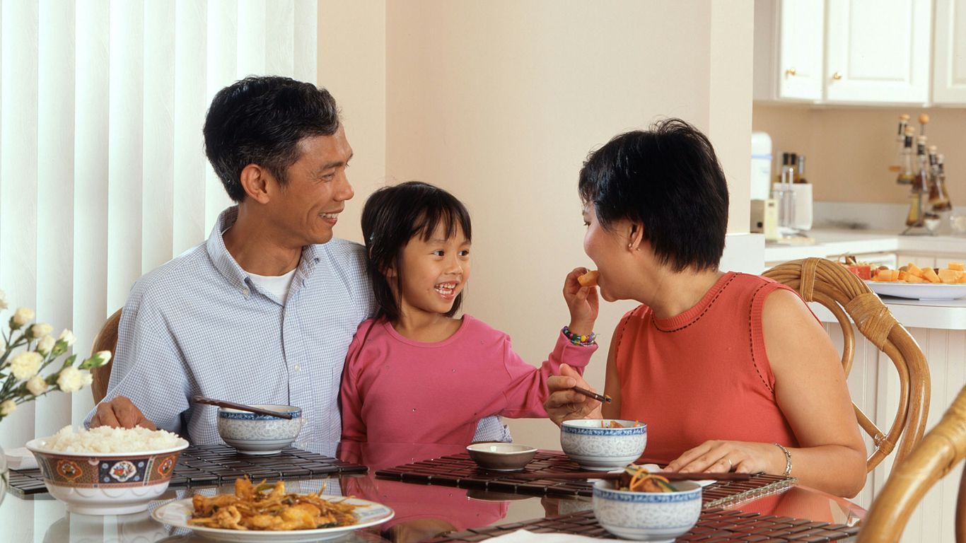 family eating at the table