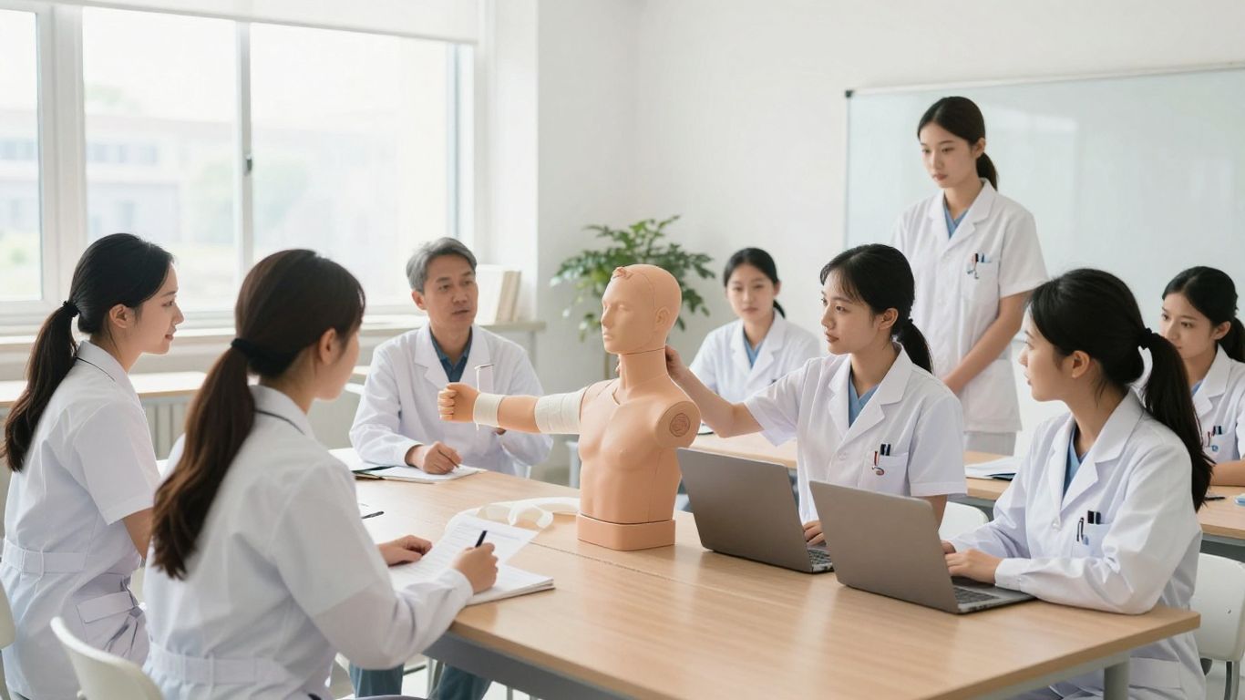 Students learning CNA skills in a Washington State classroom.