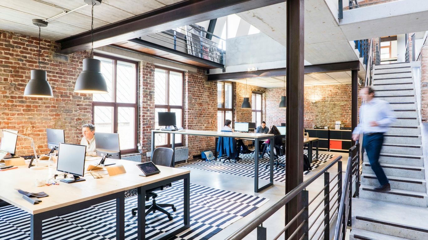 A bright office space with modern technology
