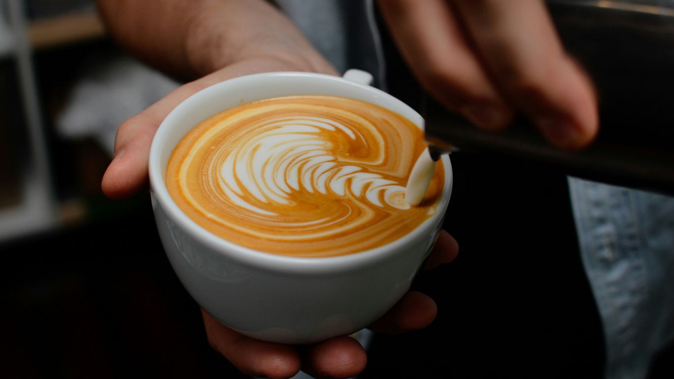 man making coffee