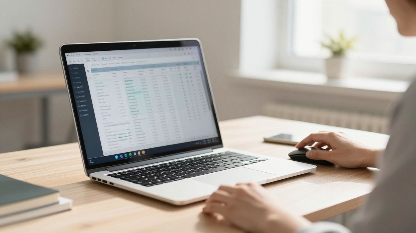 Person applying for an online loan on a laptop.