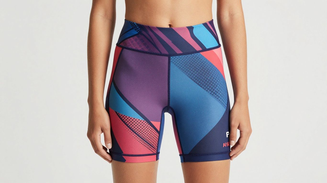 P.E Nation activewear outfit with bold patterns.
