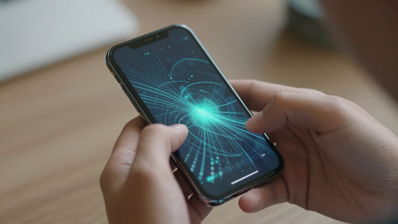 Person analyzing competitor data on a smartphone screen.