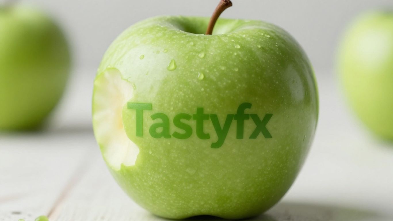 tastyfx logo: green apple with a bite