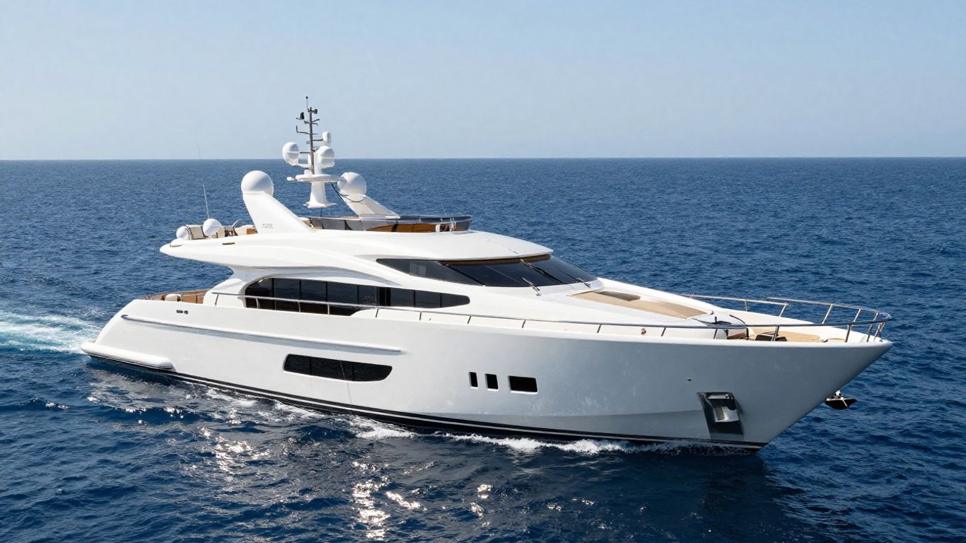 Pershing 90 yacht sailing on the Mediterranean Sea.