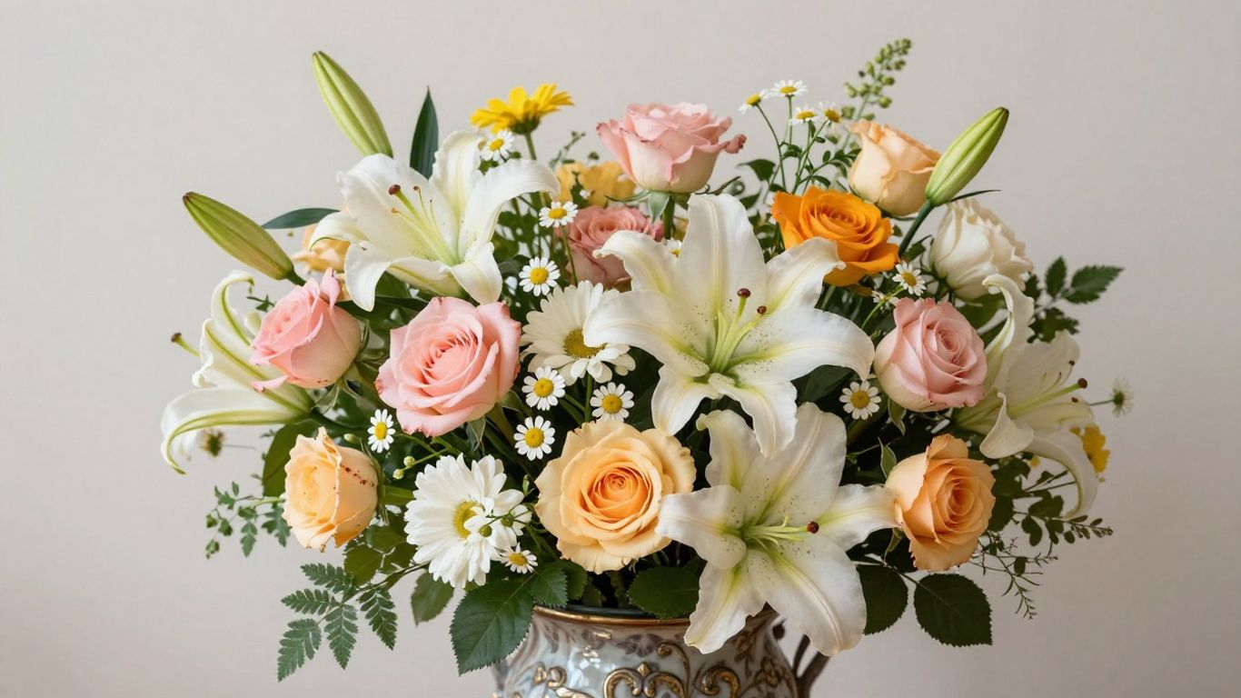 Colorful bouquet of flowers for a birthday celebration.