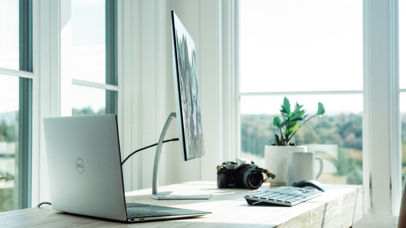 A minimalist modern home office setup