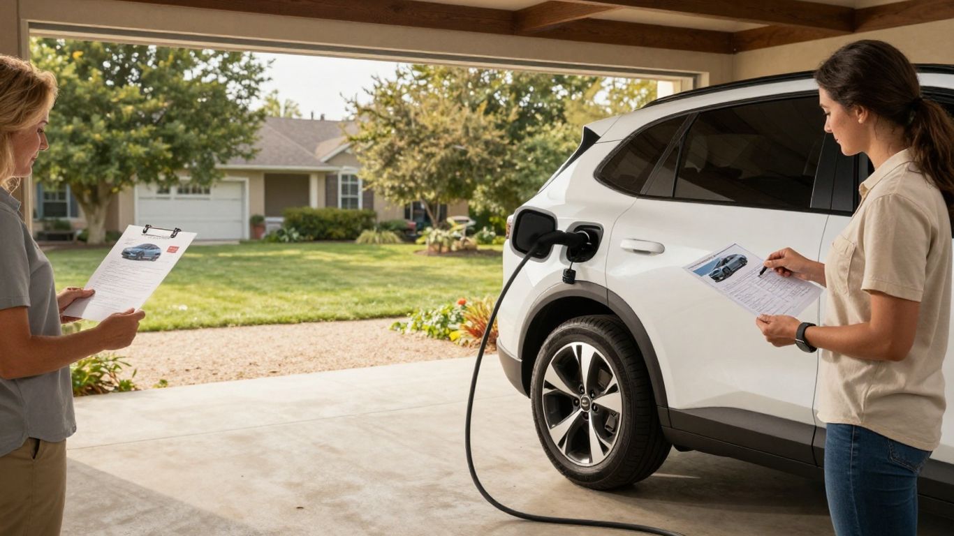 BYD electric vehicle at home charging station