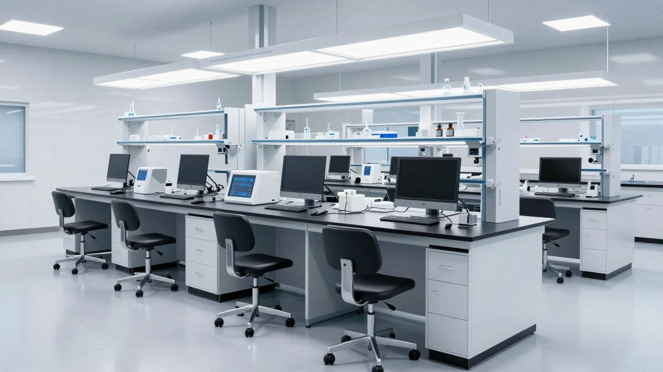 Modern lab furniture with integrated technology