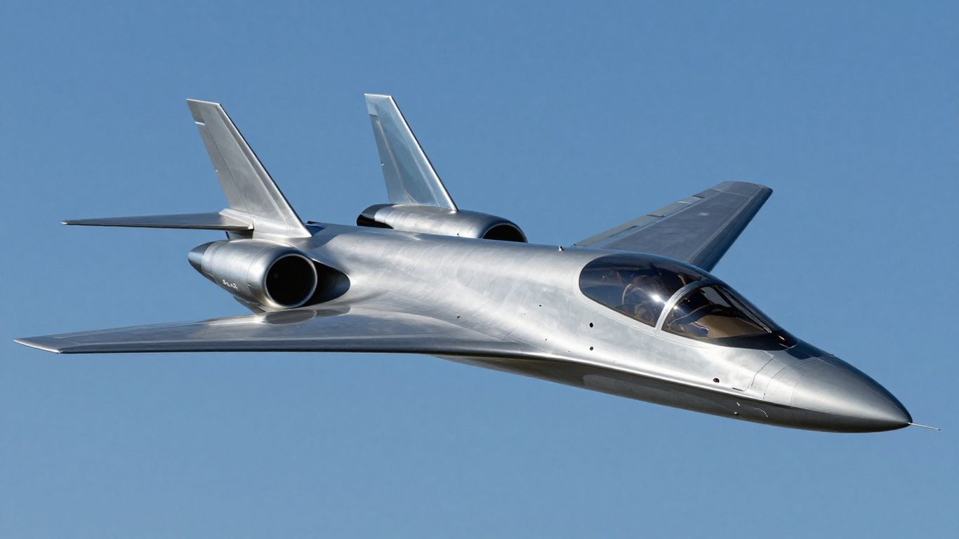 Aerion AS2 supersonic jet flying in the sky.