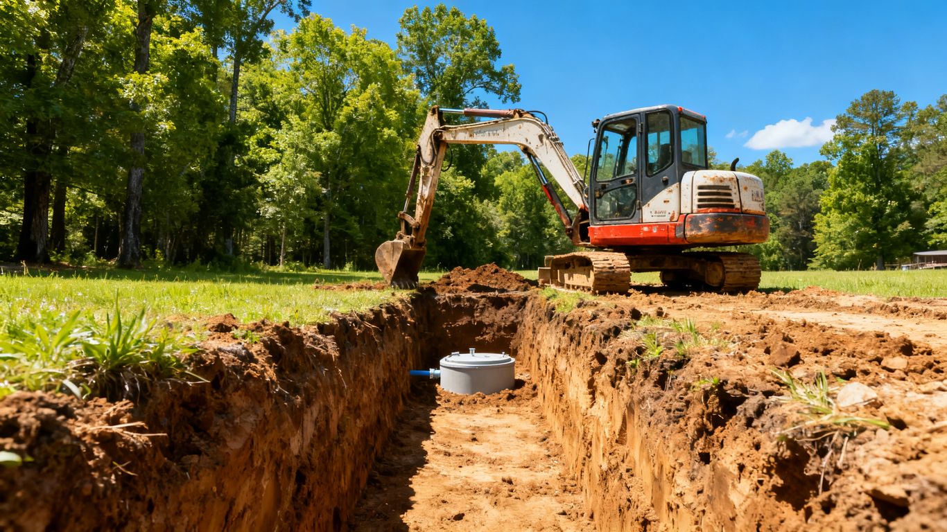 Septic system installation in North Georgia summer