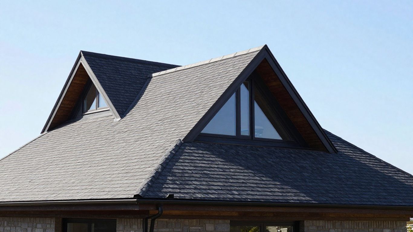 Modern house with a double slope roof