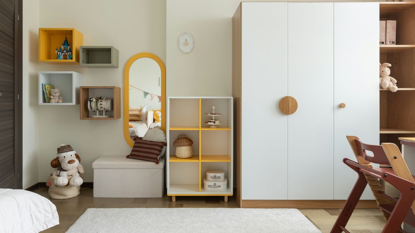 Modern durable flooring in a bright playroom