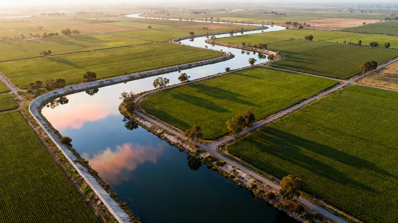 Drone view of Sacramento Delta waterways