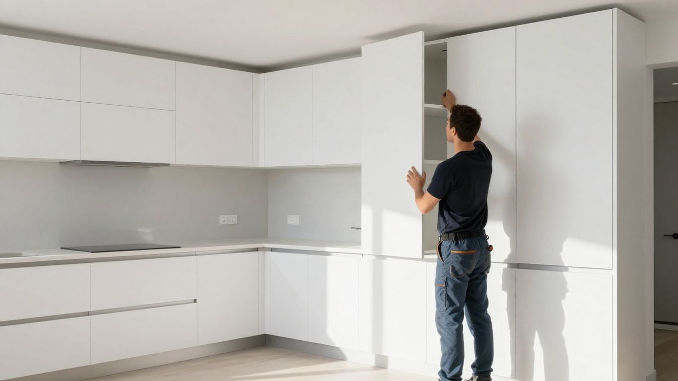Newly installed kitchen cabinets in Berkeley Lake, Georgia.
