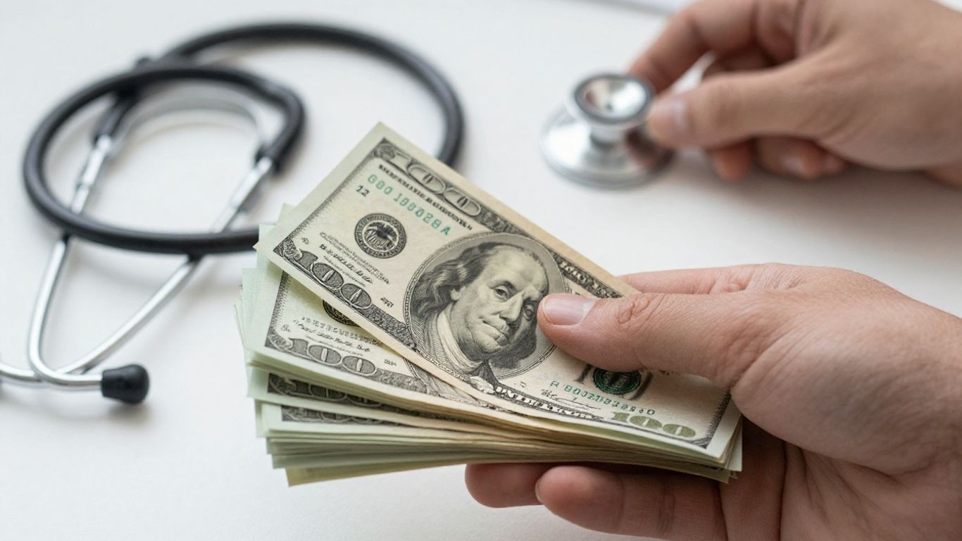 Money and medical symbols for training costs.