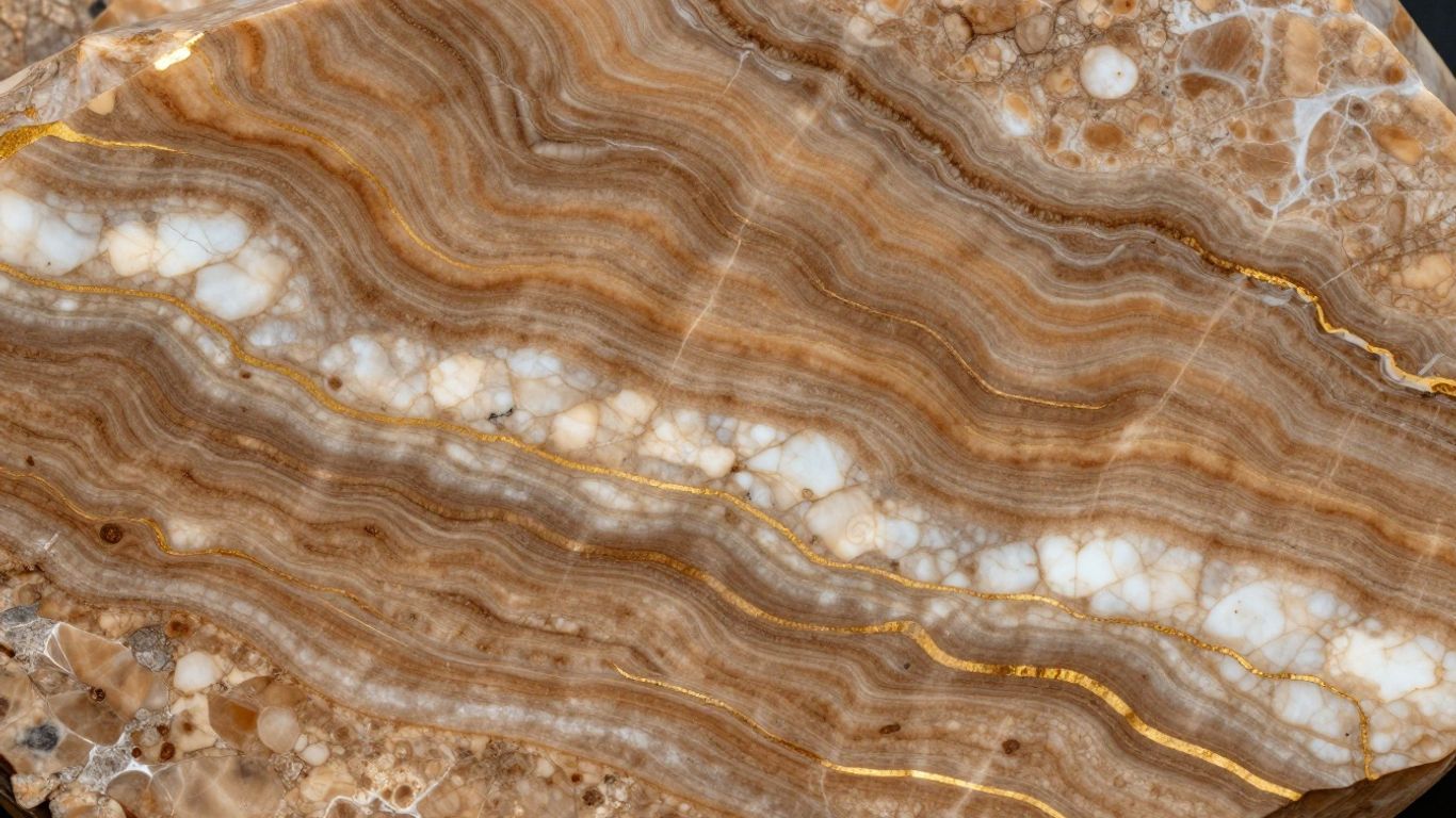 Polished Patagonia quartzite slab with natural veining.