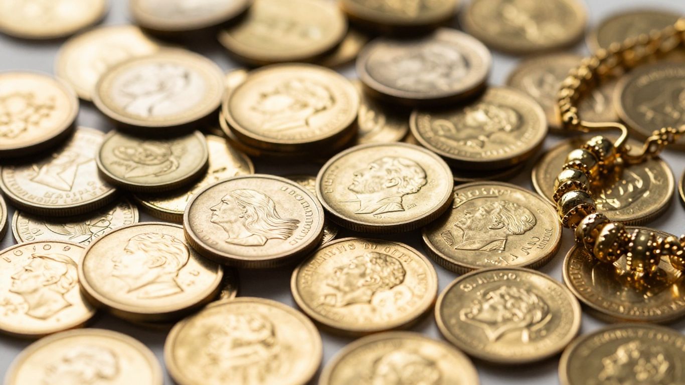 各种形式的黄金可供转售：金币、金条、金饰。
