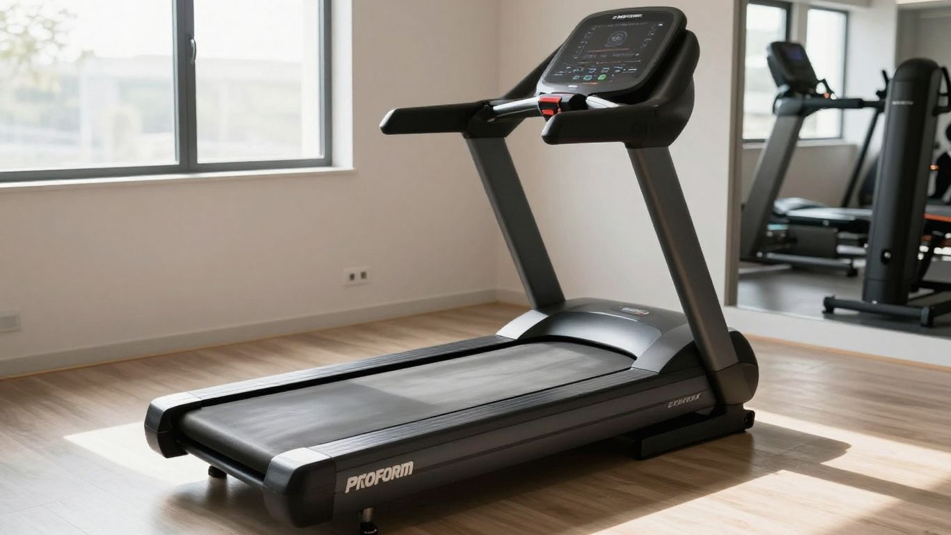 ProForm Carbon TLX treadmill in a home gym setting.