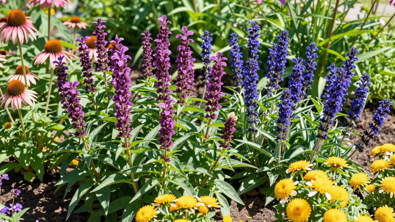 Summer flowers in sunlight