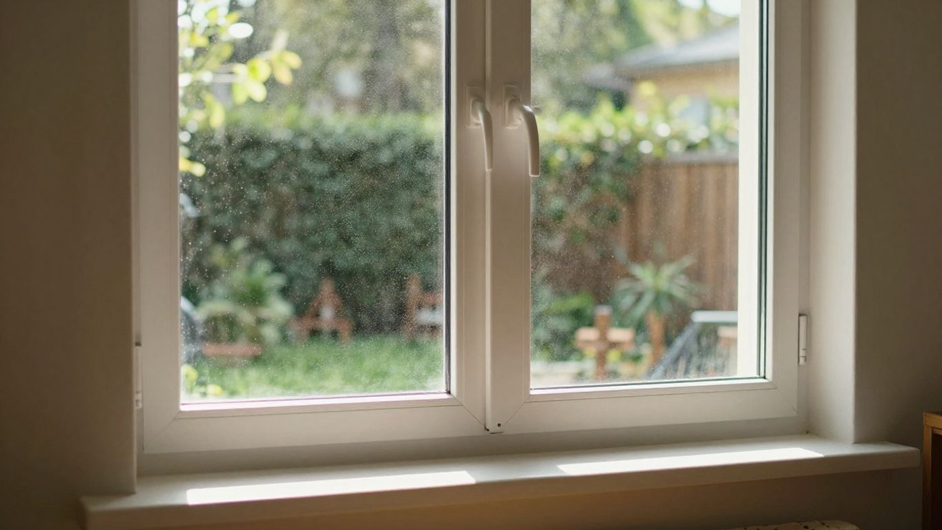 Fenêtre neuve dans un salon lumineux.