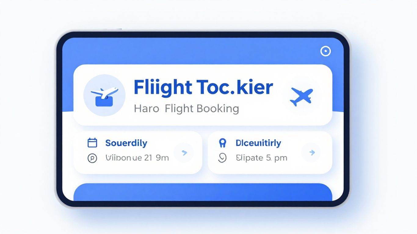 JustFly digital booking interface with airplane icon.