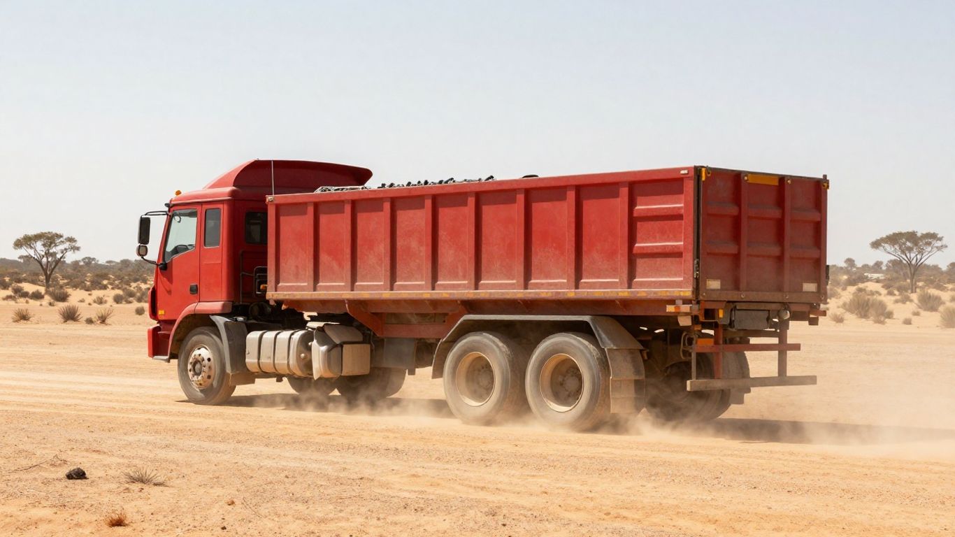 Heavy engine transport in Australian outback