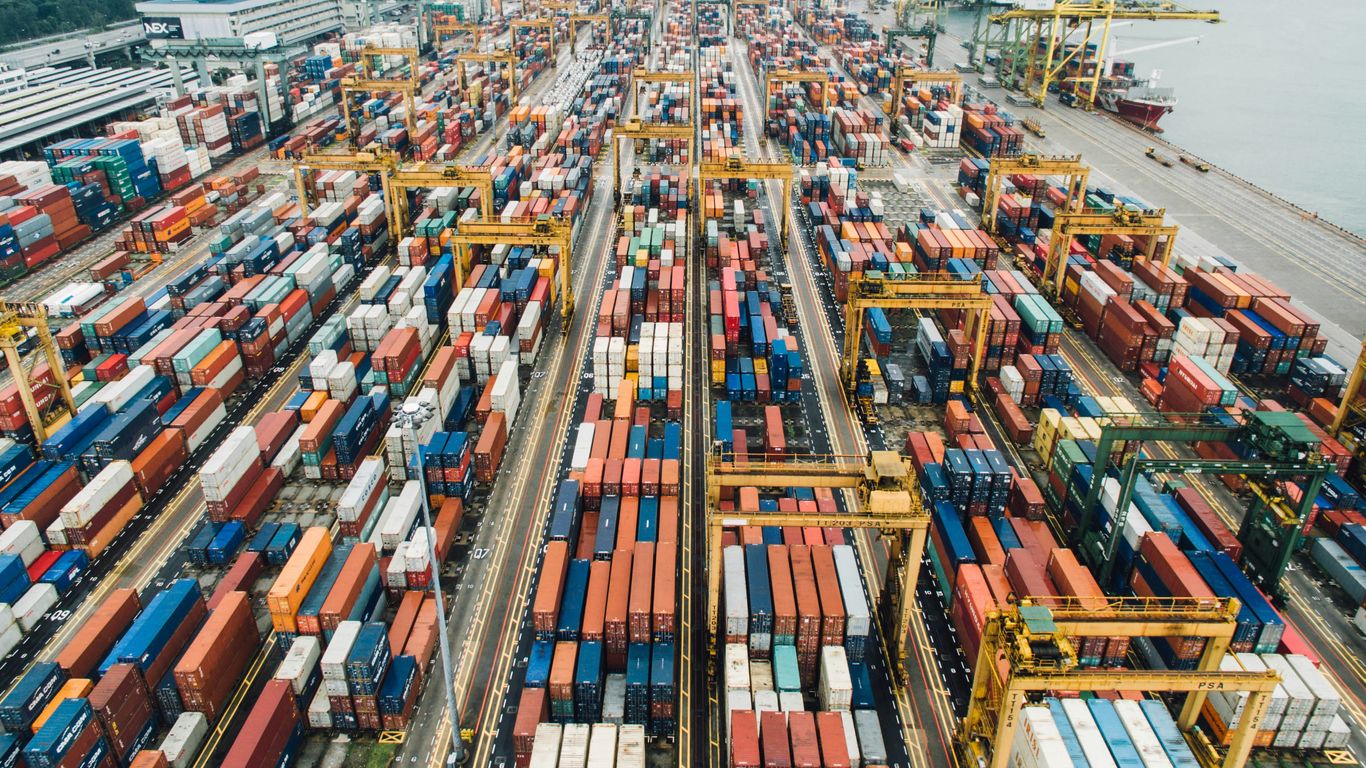Singapore port containers and customs paperwork