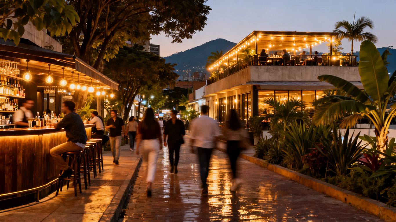 Nightlife route through El Poblado streets