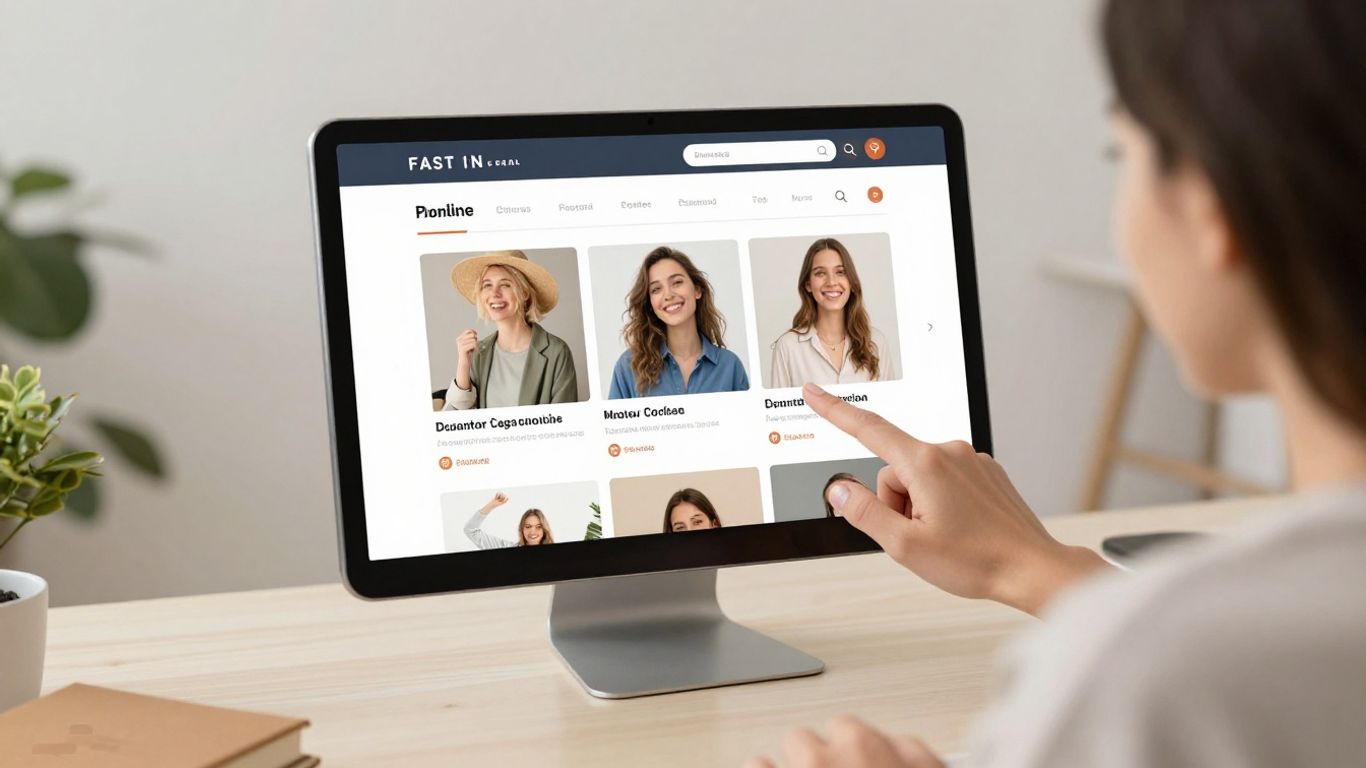 Visitor browsing a fast mobile shopping website