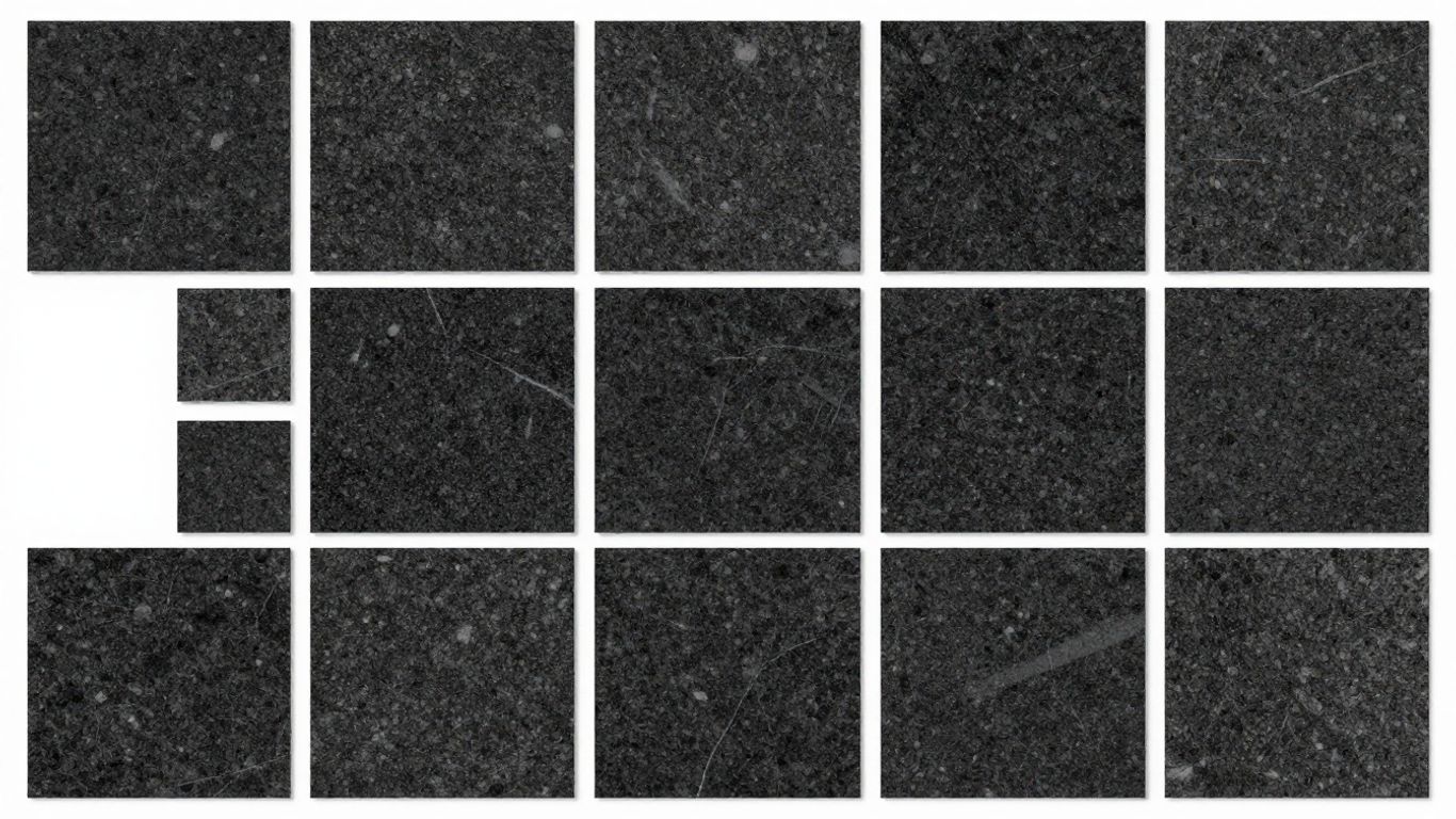 Boceto de baldosas de granito negro de 12x12