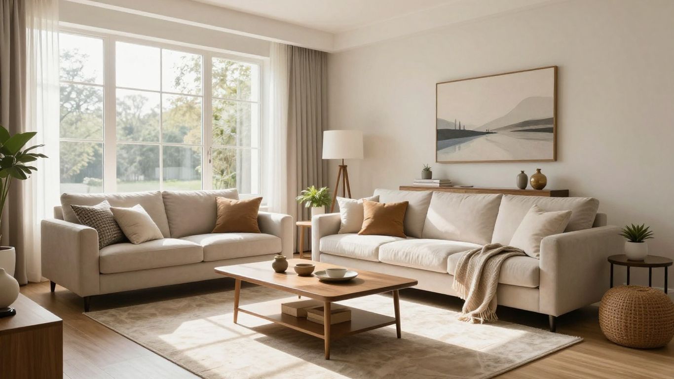 Modern furniture package for an Airbnb living room.