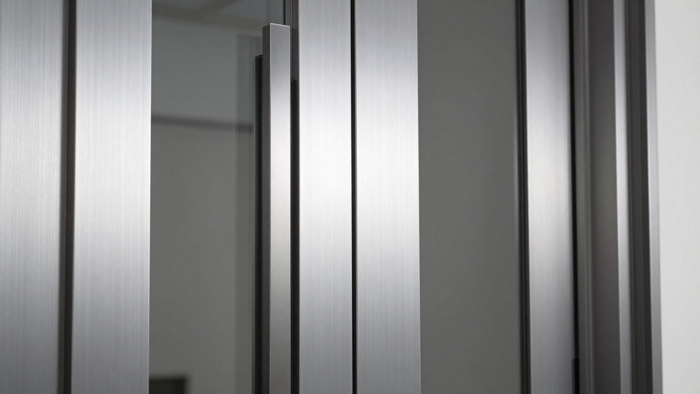 Bespoke aluminium entrance system with clean lines.