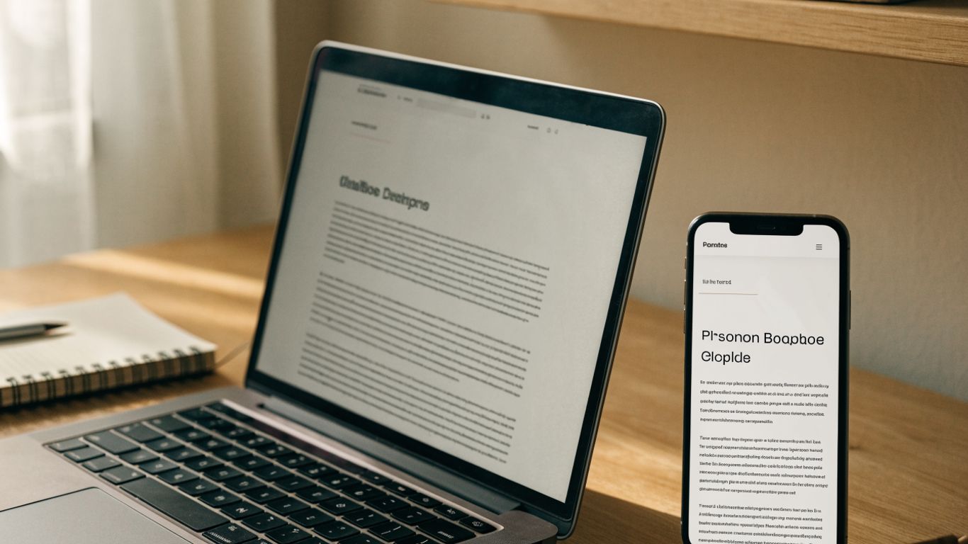 Responsive WordPress pages displayed on laptop and phone