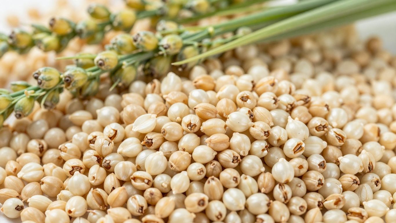 Pearl millet grains and stalks