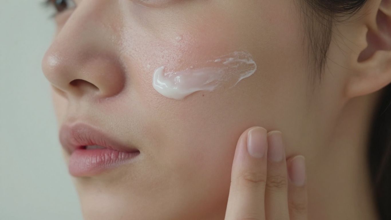 Person applying cream to irritated skin