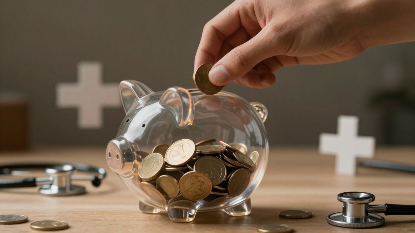 Mâini cu bani contribuind la sistemul sanitar.