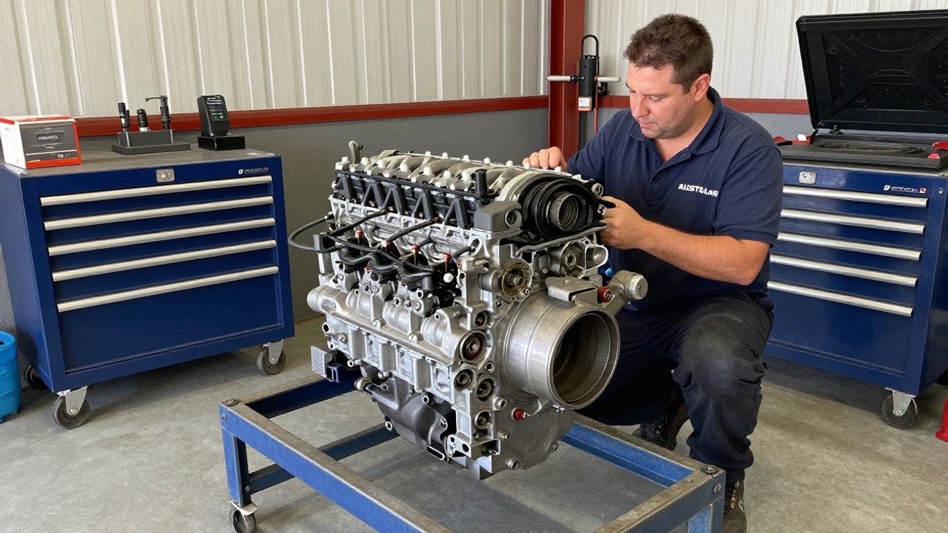 Australian engine supplier inspecting replacement unit