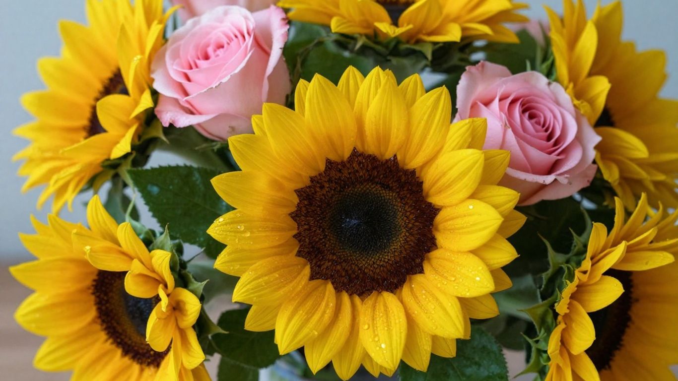 Cheerful flowers for a broken heart bouquet.