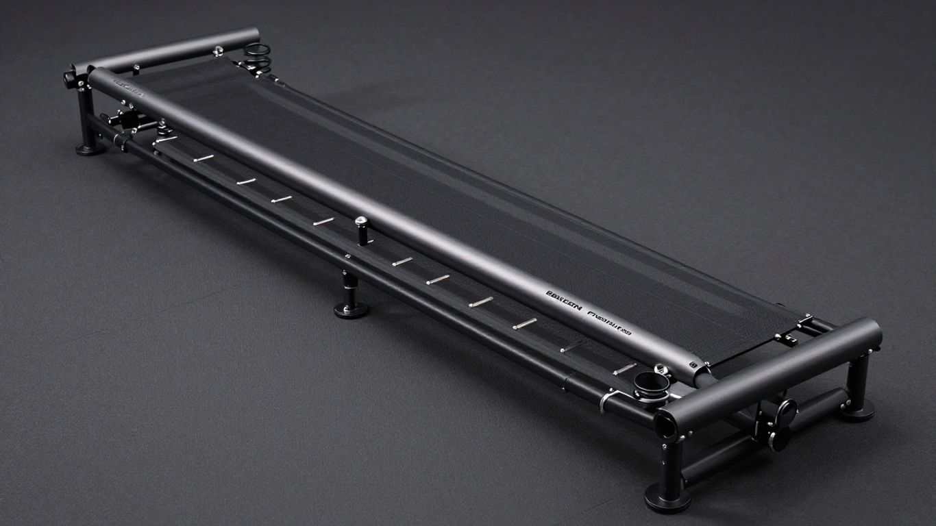 Bellicon Premium rebounder with black mat and silver frame.