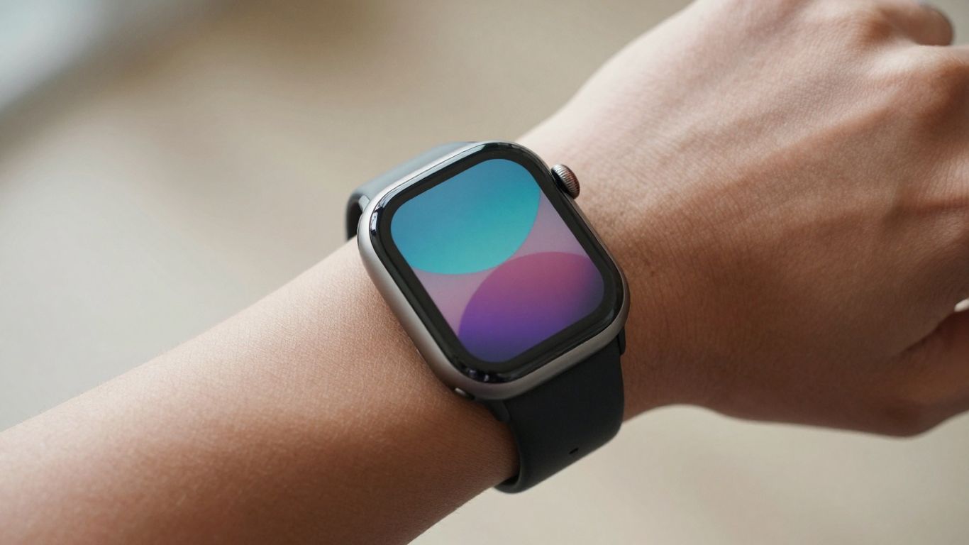 Smartwatch on a wrist tracking mental wellness.