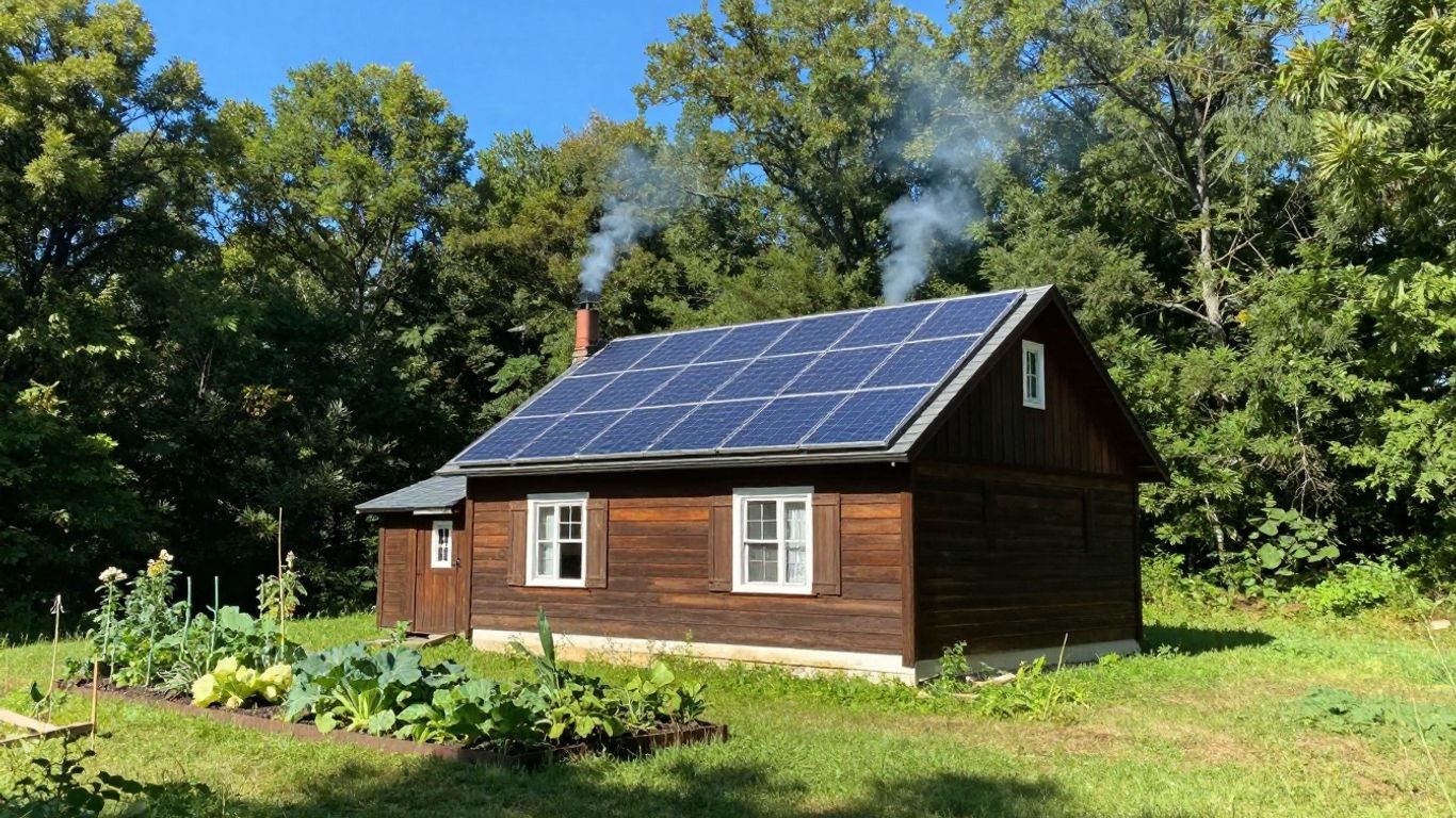 Off-grid cabin in Ohio wilderness
